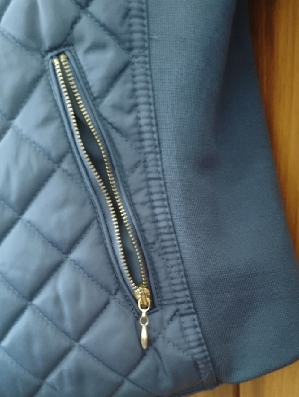 Quilted Navy U.S. Polo Assn. Jacket with Gold Emblem - Picture 3 of 4